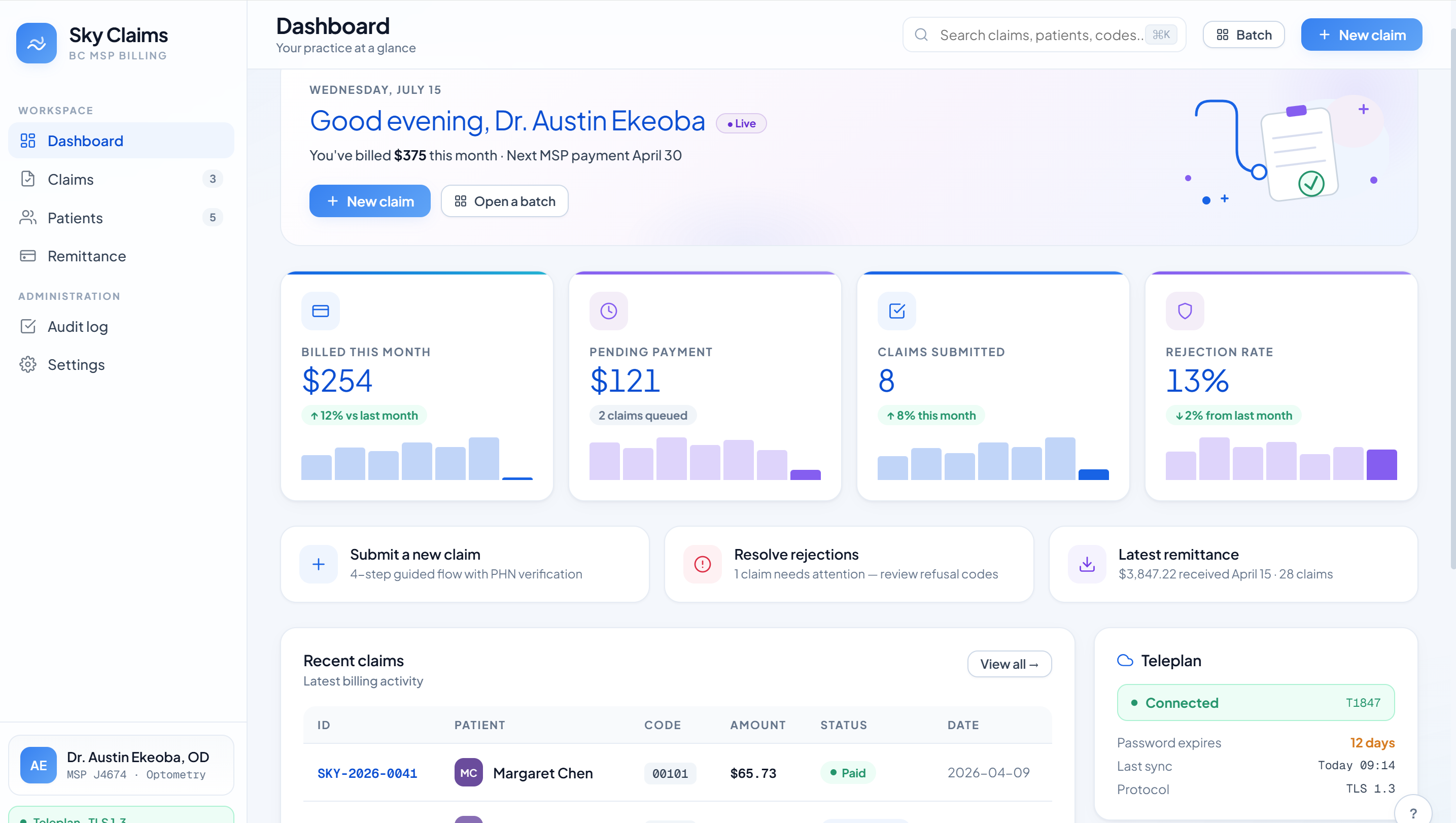 Sky Claims Dashboard
